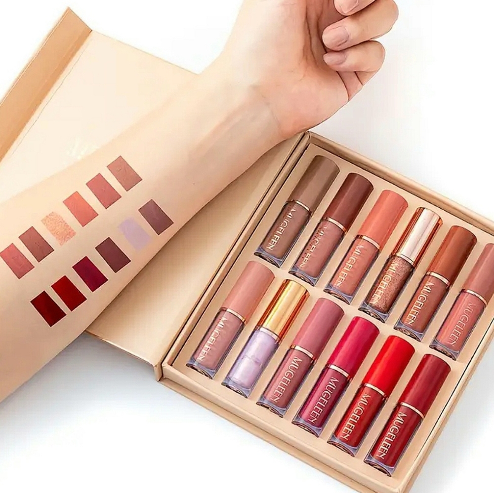 12-Piece Long Lasting, No Fading, Velvet Matte Lip Gloss Set With Box. - Picture 3 of 6